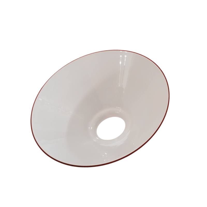 Sklenené tienidlo lesklé červené s hrdlom, priemer 20cm, montážny otvor: 5,7cm 