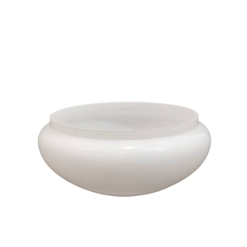 Sklenené tienidlo lesklé biele priemer: 21cm, montážny otvor 18cm