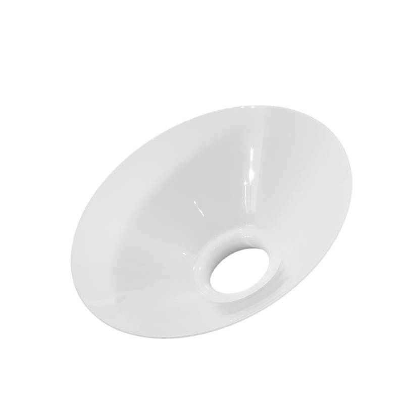 Sklenené tienidlo lesklé biele s hrdlom, priemer 20cm, montážny otvor: 5,7cm 