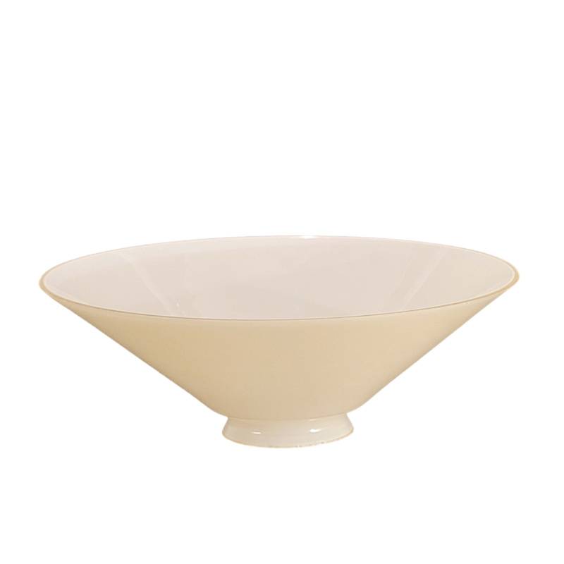 Sklenené tienidlo lesklé béžové s hrdlom, priemer 20cm, montážny otvor: 5,7cm 