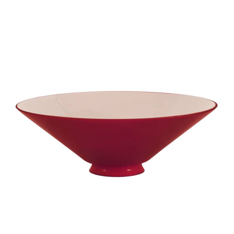 Sklenené tienidlo lesklé červené s hrdlom, priemer 20cm, montážny otvor: 5,7cm 