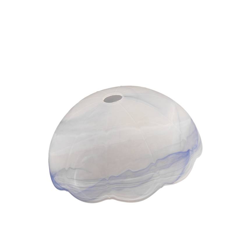 Sklenené tienidlo číre s modrým alabastrom s otvorom pre závit E27 (4,2cm) priemer: 35cm
