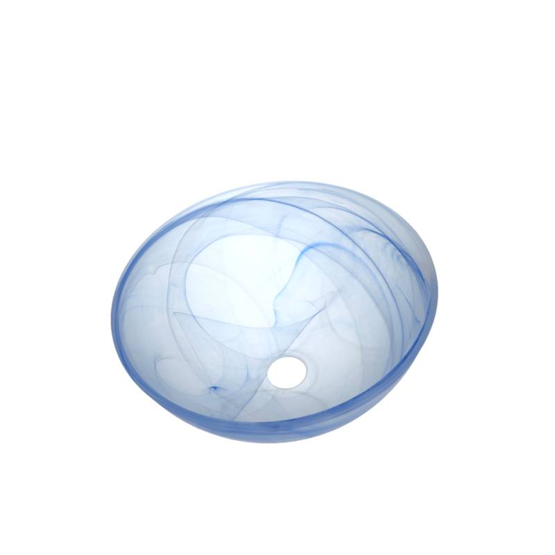 Sklenené tienidlo alabastrové modré pre závit E27 (42mm), priemer 30cm 