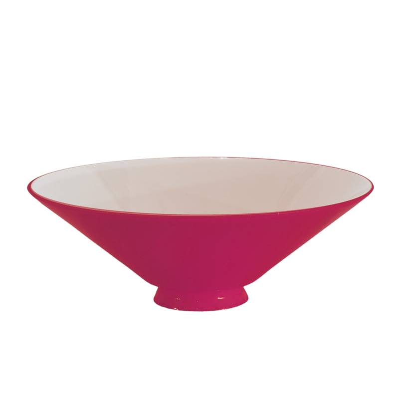 Sklenené tienidlo lesklé ružové s hrdlom, priemer 20cm, montážny otvor: 5,7cm 