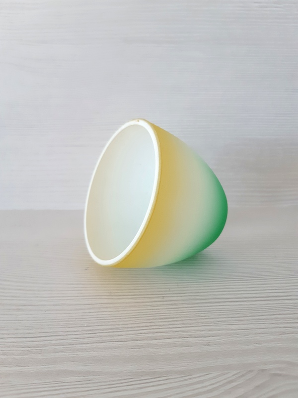 Náhradné sklenené tienidlo DUHA zeleno-bielo-žlté malé otvor pre objímku E14, priemer: 7cm