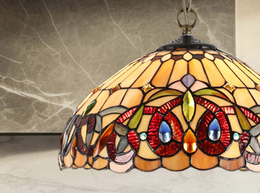 TIFFANY vitrážny závesný luster 2xE27/60W č. 1704