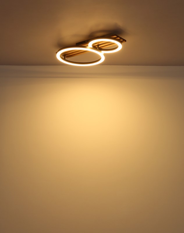 TISHA stropné svietidlo 2 kruhy LED 18W LED 3000K 48x30cm