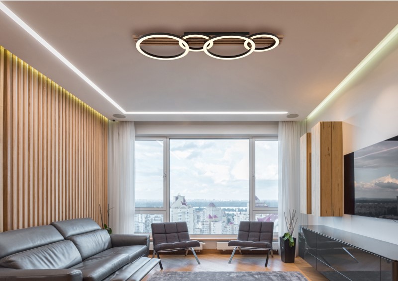 TISHA stropné svietidlo 4 kruhy LED 30W LED 3000K 86x30cm