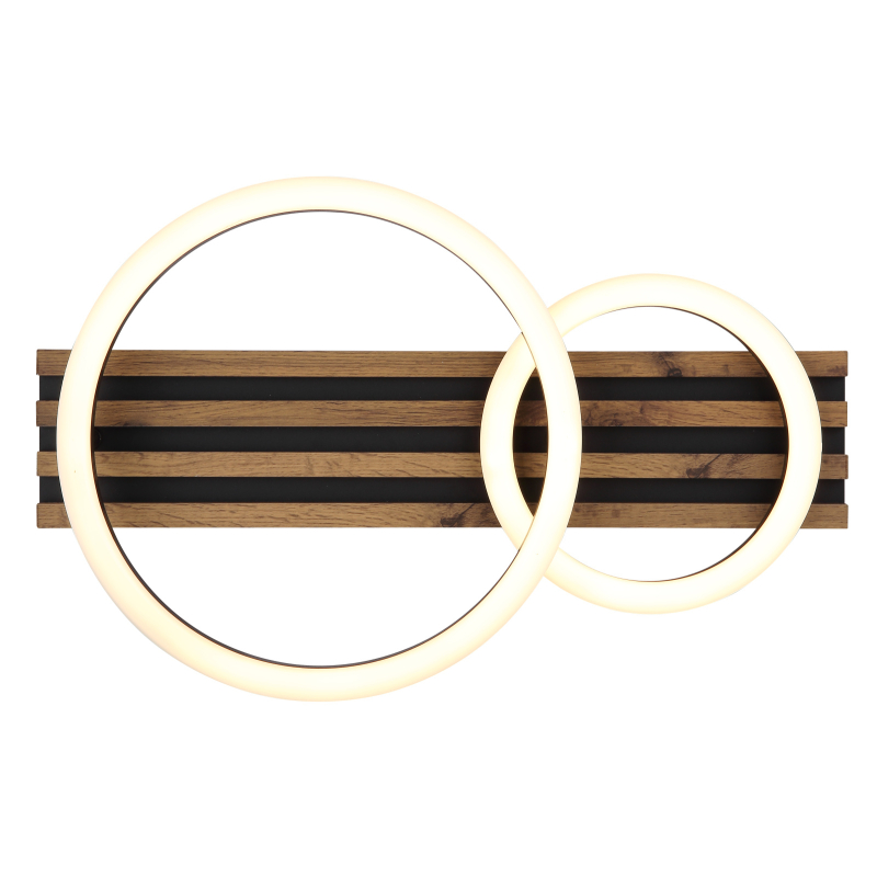 TISHA stropné svietidlo 2 kruhy LED 18W LED 3000K 48x30cm