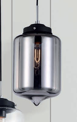 TUBE visiaci luster dymové sklo 1xE27/60W 