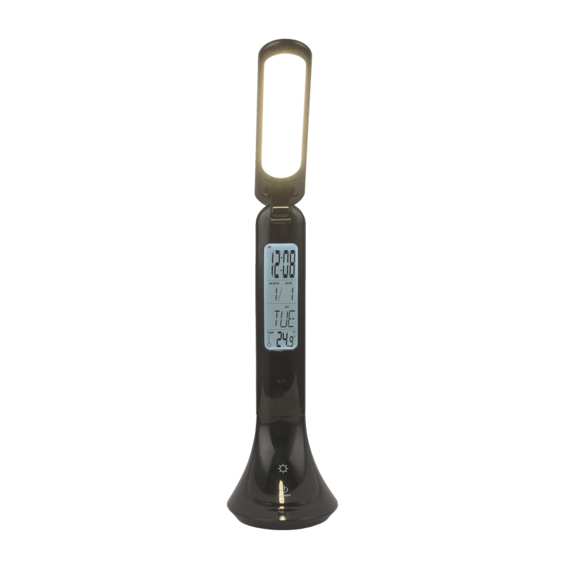 TYRELL stolná dotyková led lampa čierna s digitálnym displejom  LED/4W/4000K