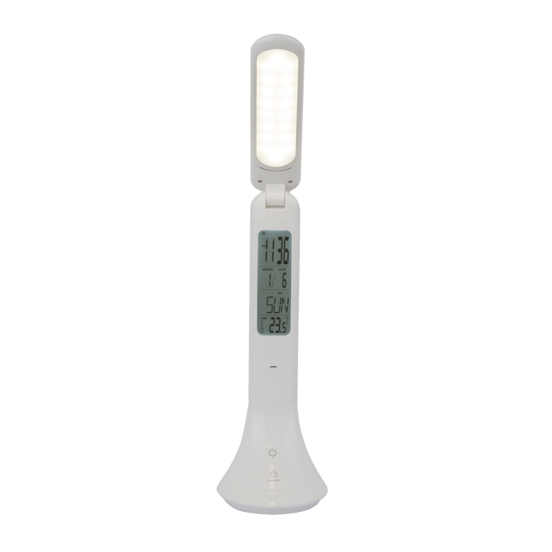 TYRELL stolná dotyková led lampa biela s digitálnym displejom LED/4W/4000K