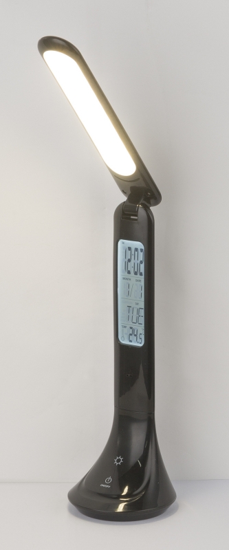 TYRELL stolná dotyková led lampa čierna s digitálnym displejom  LED/4W/4000K