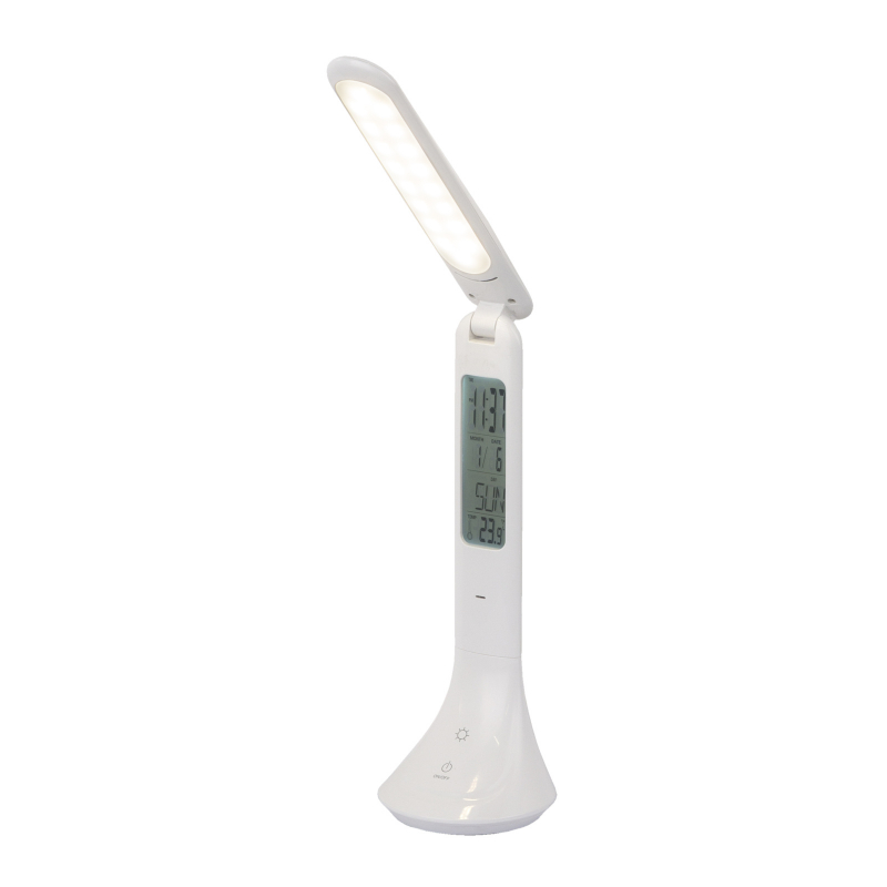 TYRELL stolná dotyková led lampa biela s digitálnym displejom LED/4W/4000K