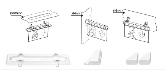 Núdzové LED svietidlo ALPHA 15 SMD LED/2W zabočenie