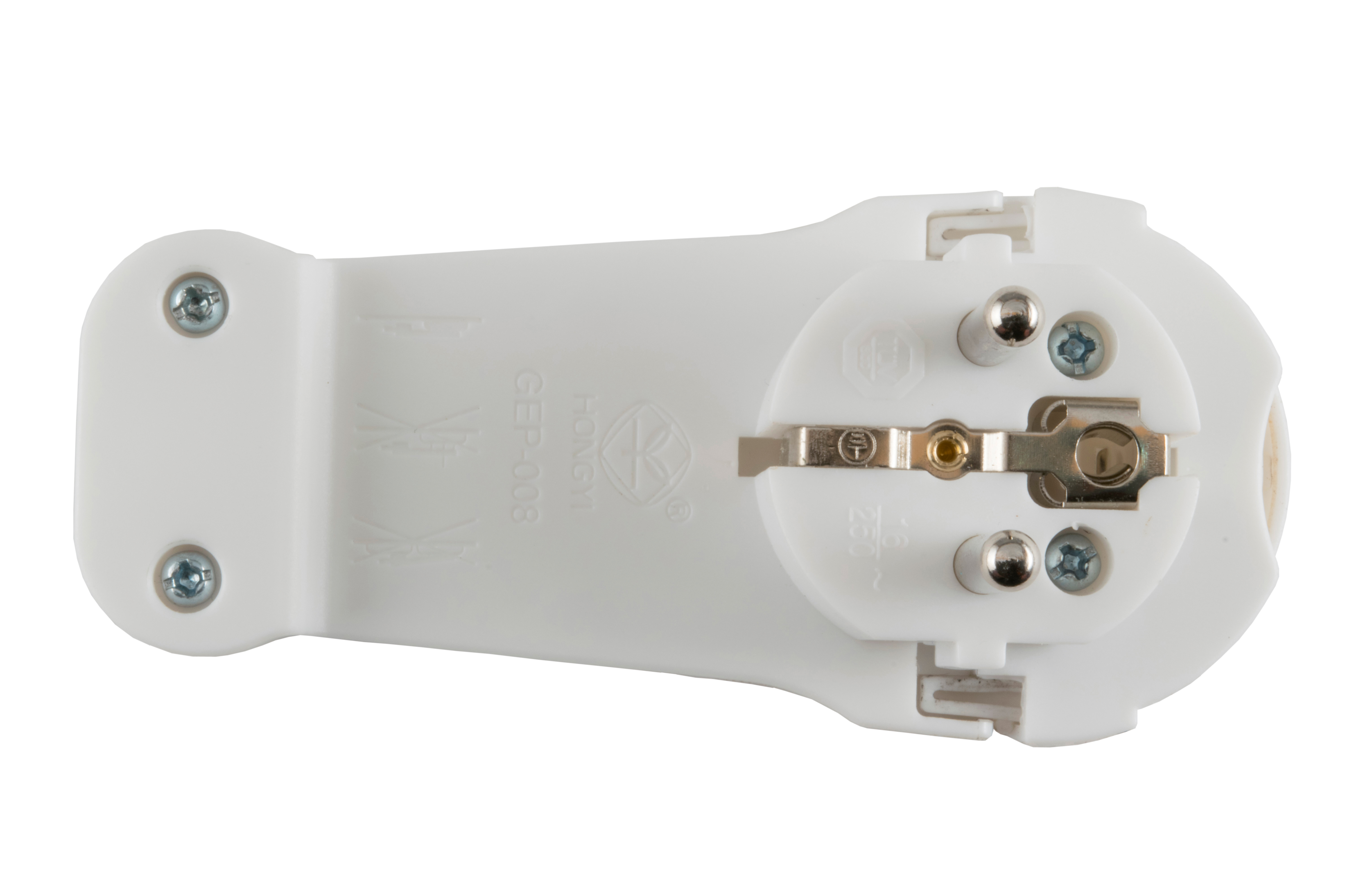 Uzemnená pripojovacia vidlica biela extra plochá 250V/16A/3500W