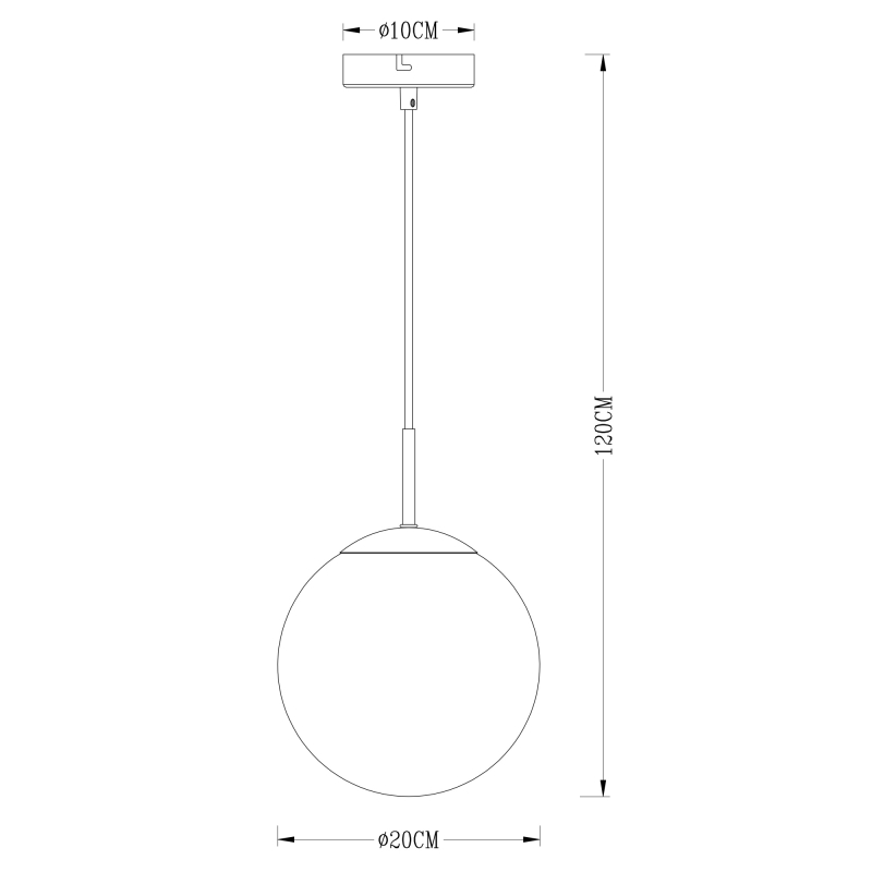 VARUS visiaci luster guľa jantárová 1xE27/40W, priemer 20cm 