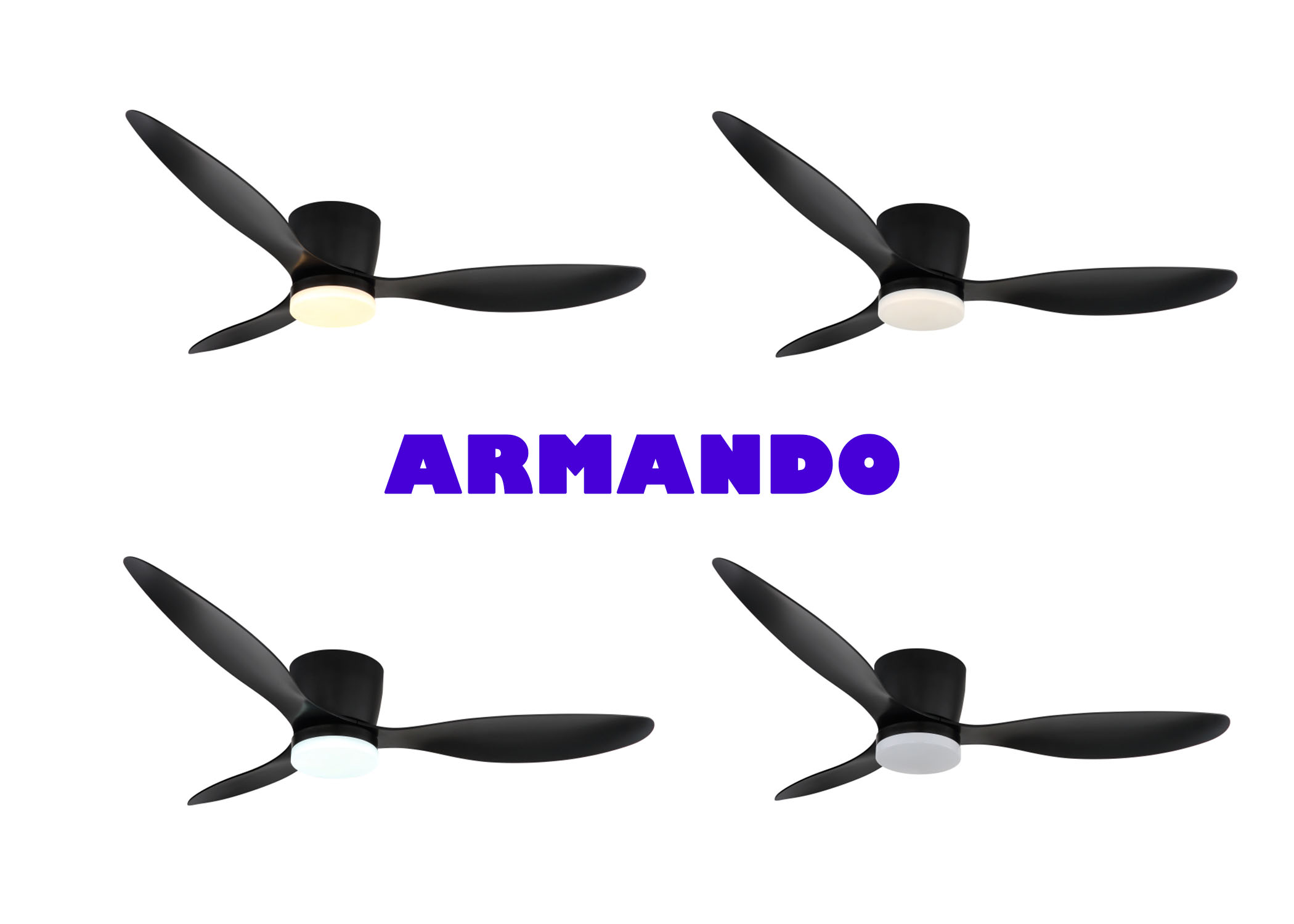 ARMANDO stropný ventilátor čierny so svetlom LED 20W/2700K-6500K + diaľkové ovládanie