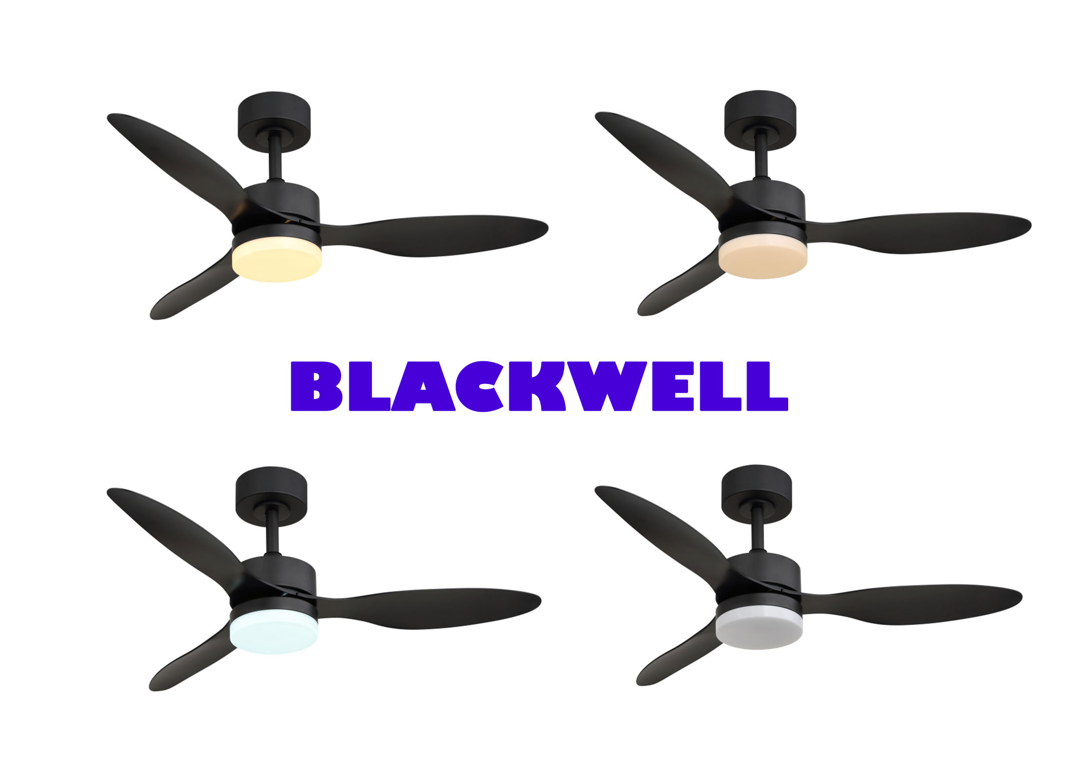 BLACKWELL stropný ventilátor čierny so svetlom LED 20W/2700-6500K + diaľkové ovládanie  