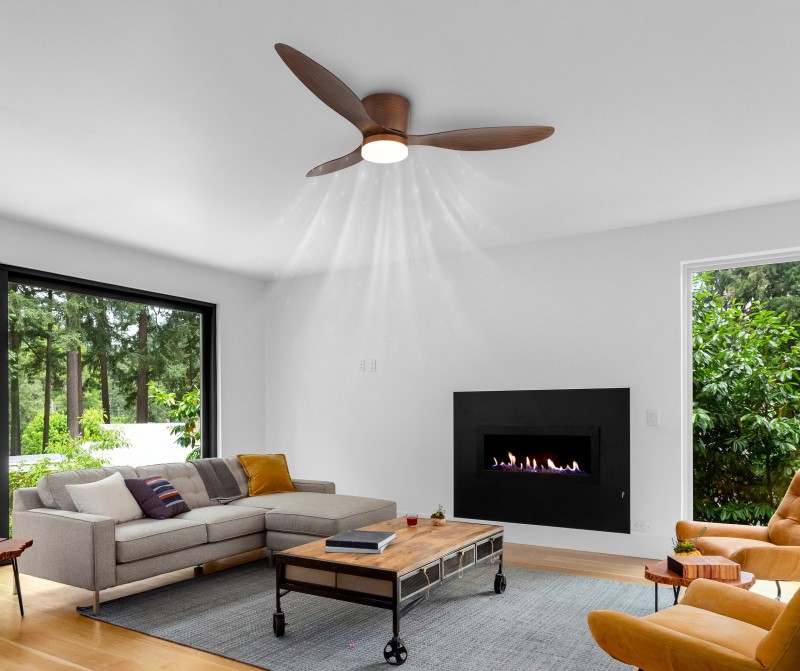 ARMANDO stropný ventilátor imitácia dreva so svetlom LED 20W/2700K-6500K + diaľkové ovládanie
