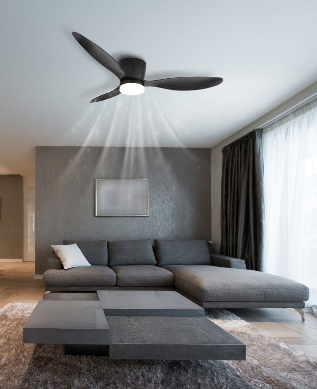 ARMANDO stropný ventilátor čierny so svetlom LED 20W/2700K-6500K + diaľkové ovládanie