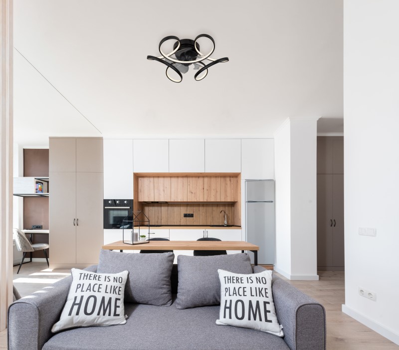 LORIS stropný ventilátor čierny so svetlom LED 30W/3000-6000K + diaľkové ovládanie  