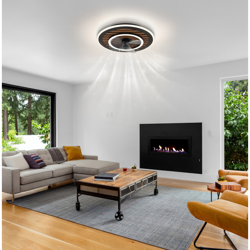 TREVINO stropný ventilátor imitácia dreva so svetlom LED 36W/2700-6000K + diaľkové ovládanie  