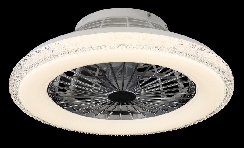 CORUSSO stropný ventilátor chróm so svetlom LED 40W/3000-6500K + diaľkové ovládanie  