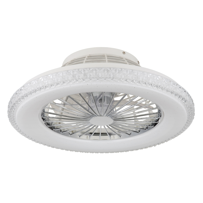 CORUSSO stropný ventilátor chróm so svetlom LED 40W/3000-6500K + diaľkové ovládanie  