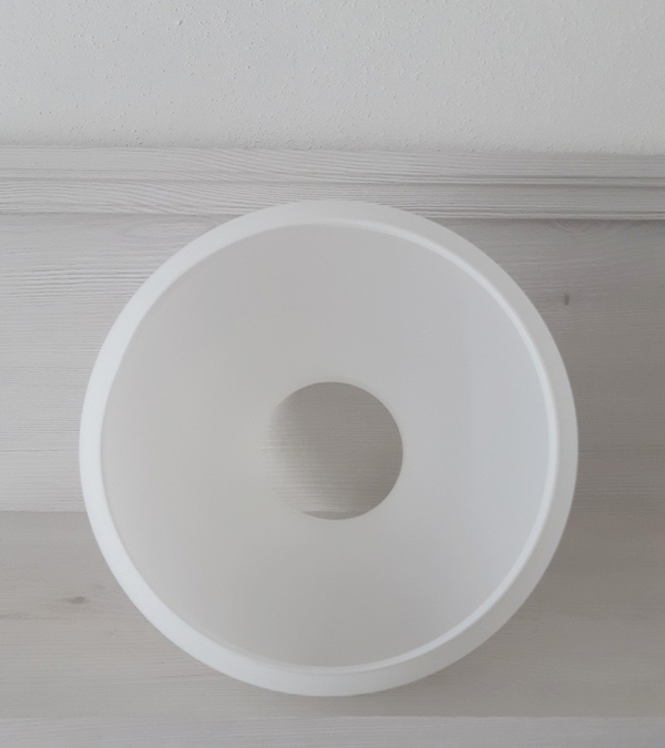 Náhradné tienidlo priemer 19,8cm petrolejkové biele matné