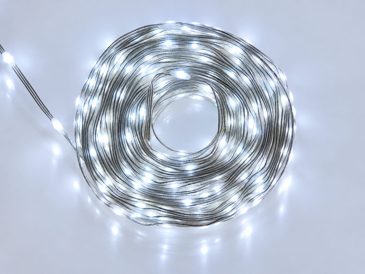 DOT LED vonkajšia reťaz 500ks bodových led diód studená biela, 35m, 8+4 režimov svietenia, číry kábel