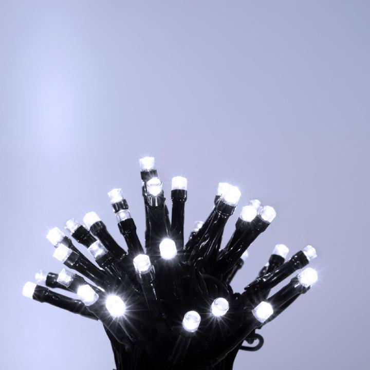 Vonkajšia reťaz 240 LED studená biela, 8 svietiacich režimov, časovač, 24m