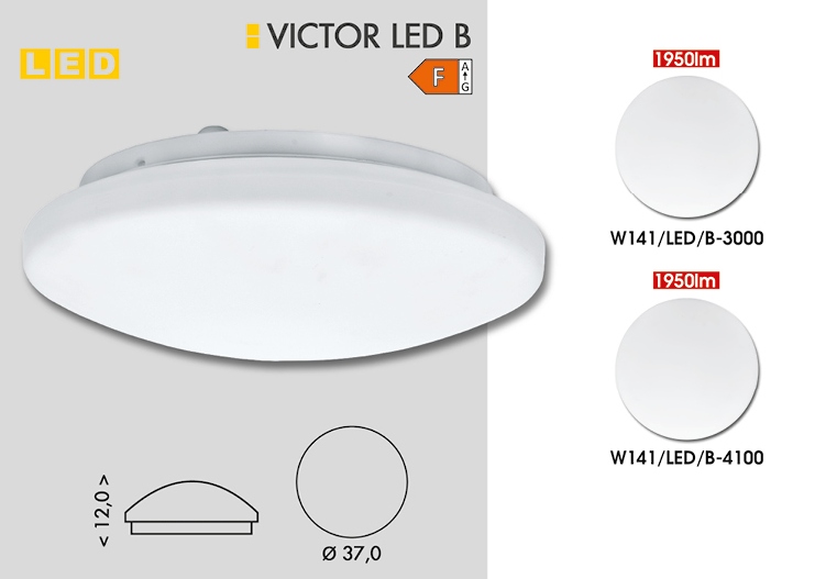 LED svietidlo VICTOR B biele 84SMD/25W, priemer 37cm