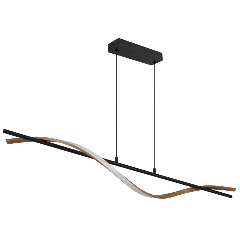 WATKINS závesné svietidlo čierne/imitácia dreva LED 30W LED 3000K, 120x115x14cm