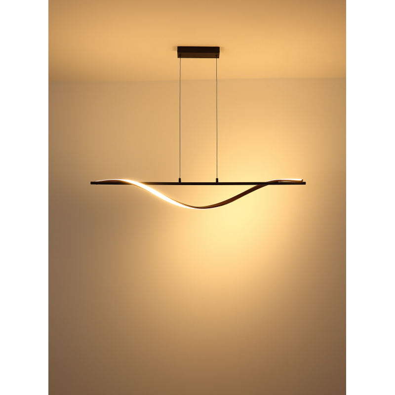WATKINS závesné svietidlo čierne/imitácia dreva LED 30W LED 3000K, 120x115x14cm