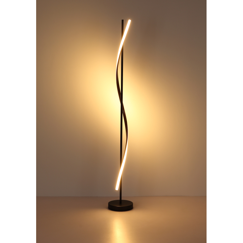 WATKINS stojanová lampa čierna/imitácia dreva LED 30W LED 3000K, výška: 150cm
