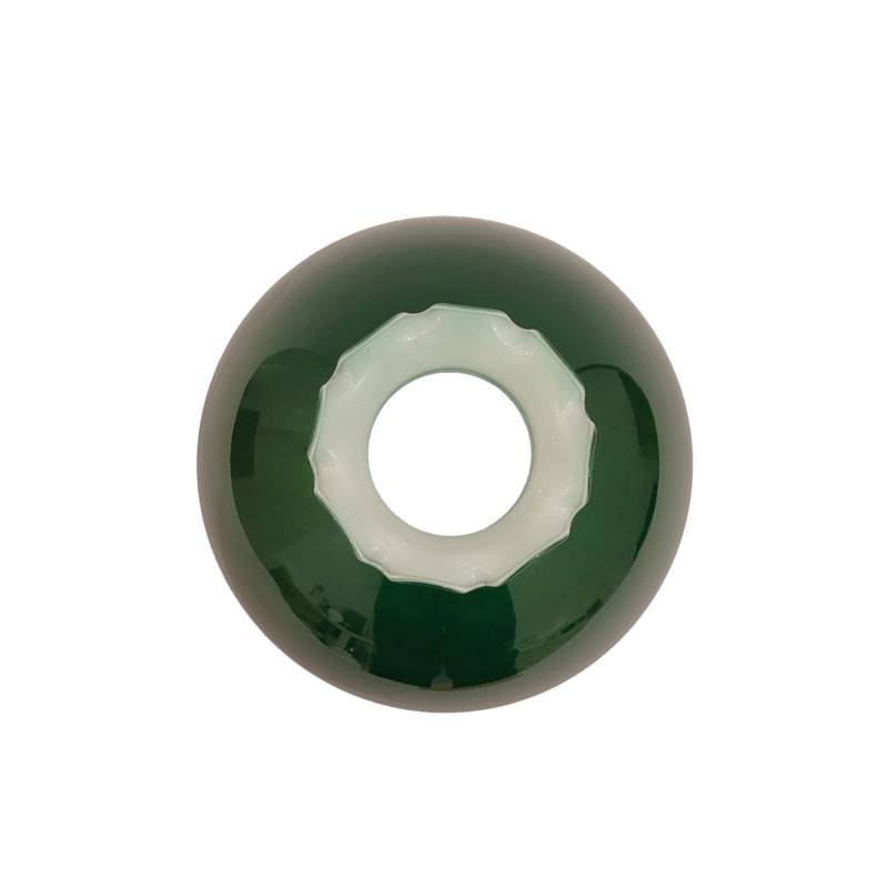 Náhradné tienidlo priemer 23,4cm petrolejkové lesklé zelené vlnovkové