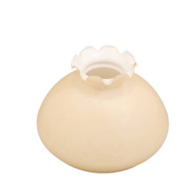 Náhradné tienidlo priemer 23,4cm petrolejkové lesklé béžové vlnovkové