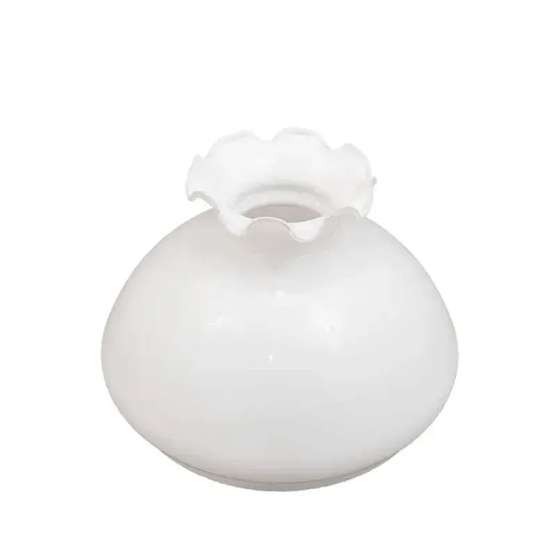 2.trieda - Náhradné tienidlo priemer 18,9cm petrolejkové biele opálové - vlnovkové