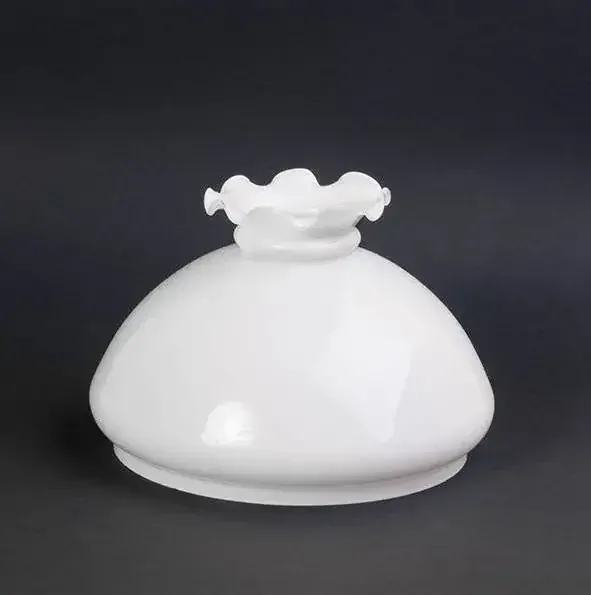 2.trieda - Náhradné tienidlo priemer 18,9cm petrolejkové biele opálové - vlnovkové