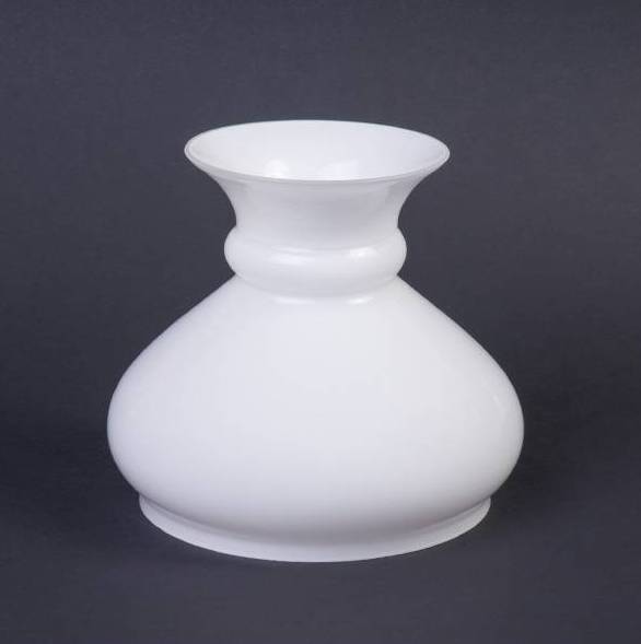 Náhradné tienidlo priemer 14,7cm petrolejkové lesklé biele 