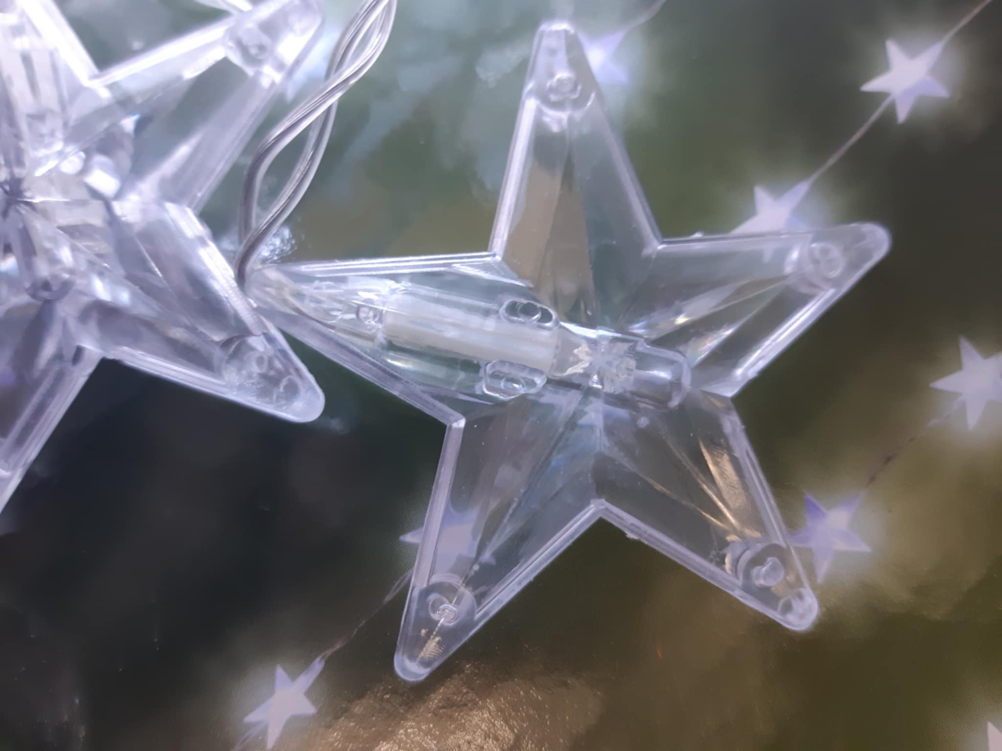 Vnútorný záves hviezdičky 50LED studená biela, 1,35m