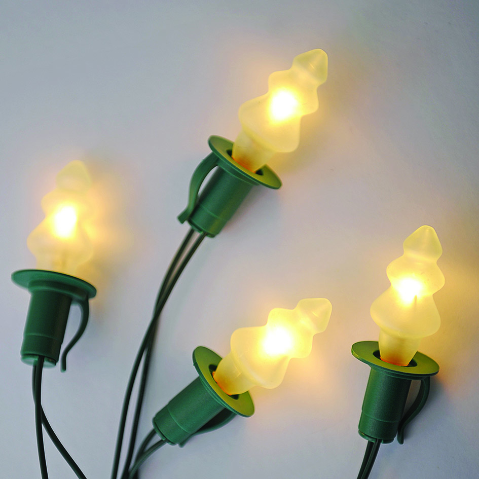 Vianočná reťaz STROMČEK biely matný 12x20V, 7,7m