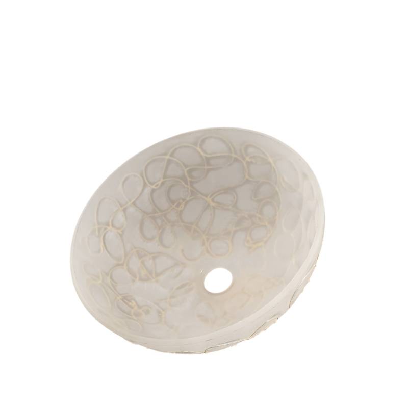 Sklenené číre matné tienidlo so vzorom pre závit E27 (42mm), priemer 30cm